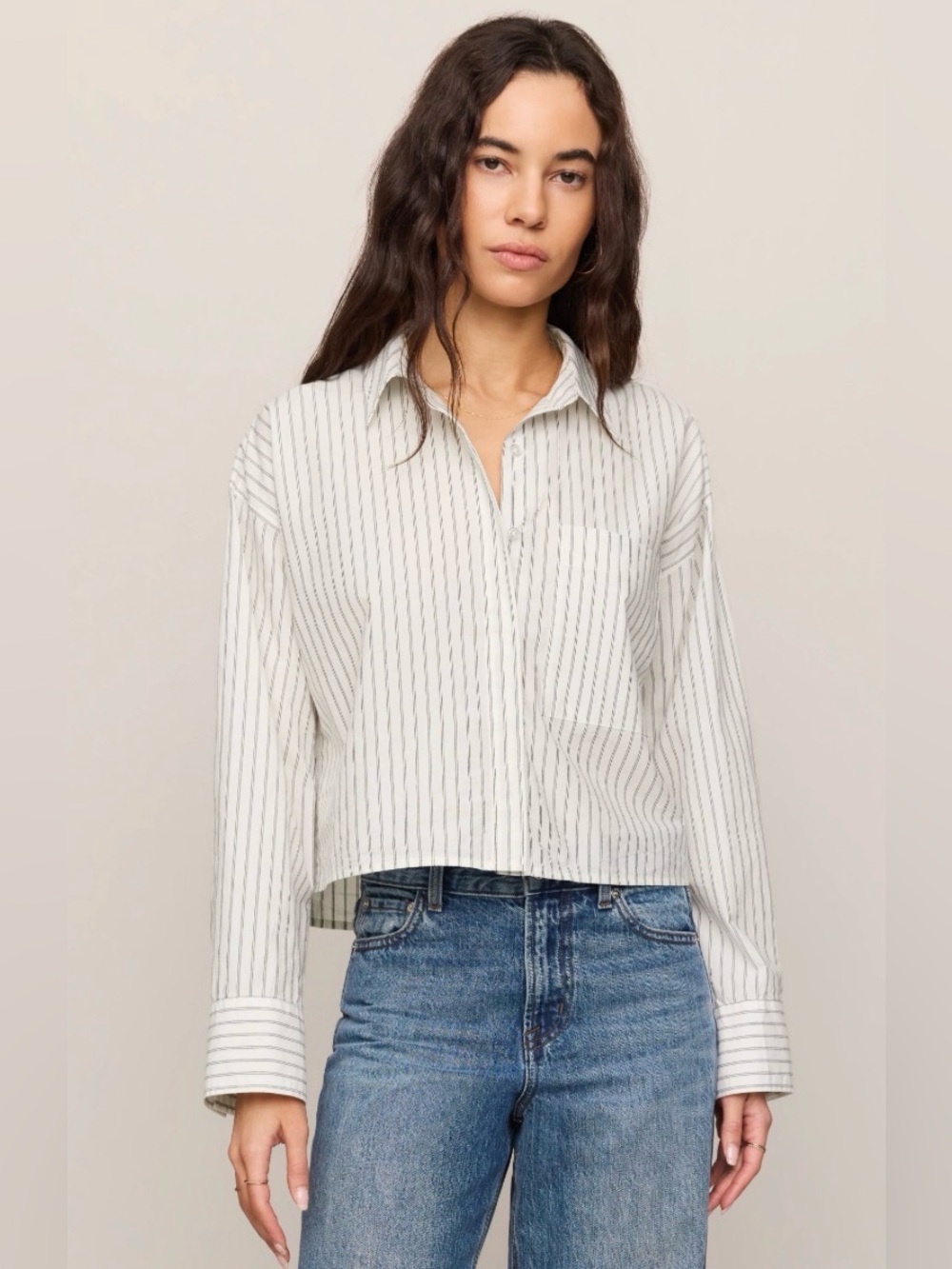 🆕 Z SUPPLY Women's Favorite Striped Button Up -White NWT SZ SM